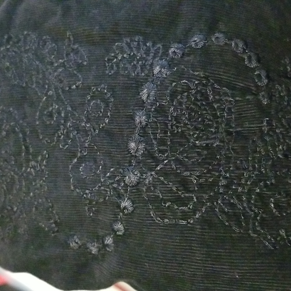 Jessica long sleeve black embroidered corduroy button down shirt size 10 EUC - Picture 11 of 12